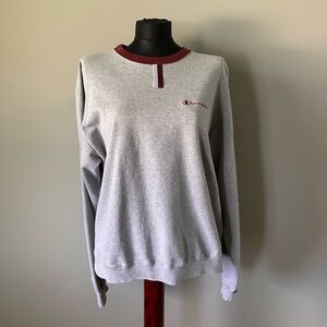 Champion gray and maroon Vintage Crewneck
